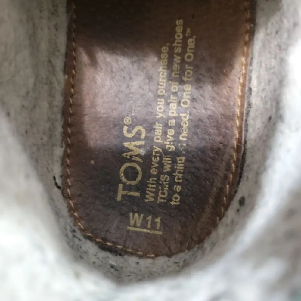 Toms Shoes Size 11 W Women's Toms Highlands Botas Boots High Top Canvas Brown